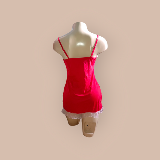 Red dress with ribbon
