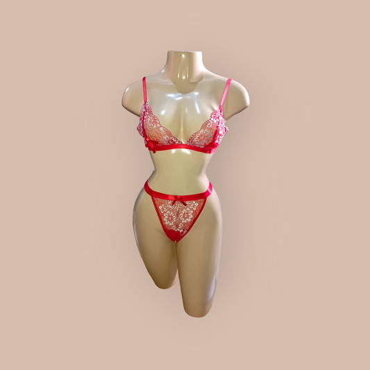 2 Piece red and white