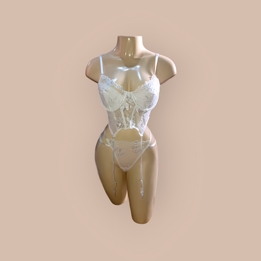 2 Piece white embroidered